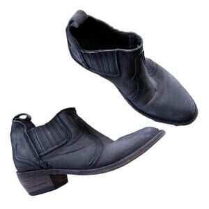 Liberty Black Moneta Ankle Boots Cowgirl Booties in Grey, size 6.